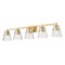 Z-Lite Analia Vanity, 5-Light, 45.75 In.W x 7.5 In.L x 9.25 In.H, Modern Gold/Clear Ribbed 1101-5V-MGLD - alternate 8